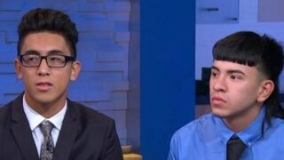 San Antonio high school football players Michael Moreno and Victor Rojas said their coach told them to hit a referee.ABC News via Twitter