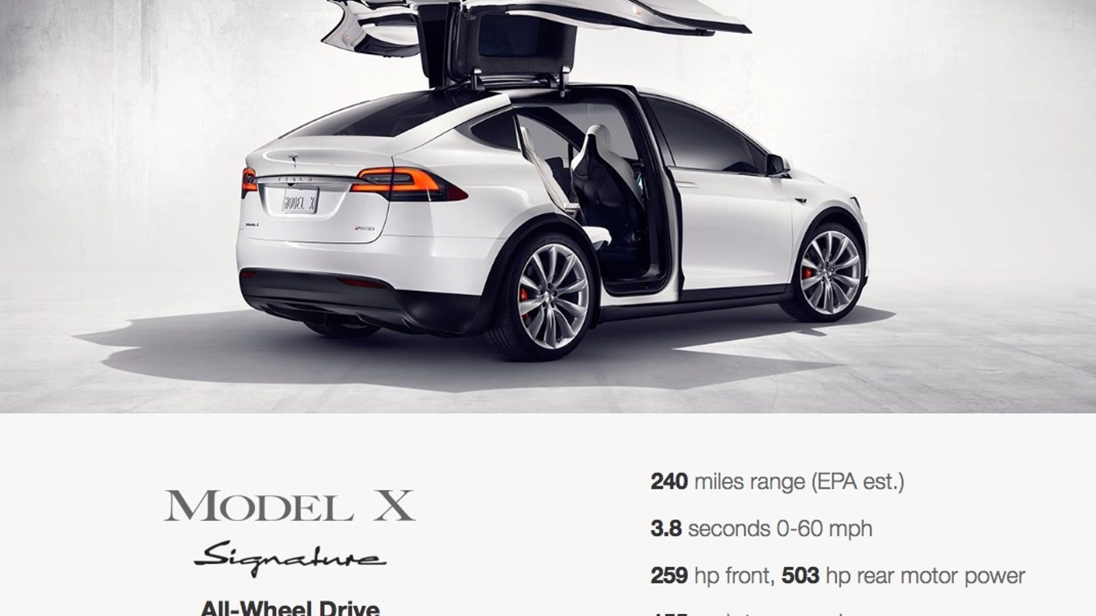 The Tesla Model X Does 0 To 60 MPH In 3.3 Seconds, Costs Over 100,000