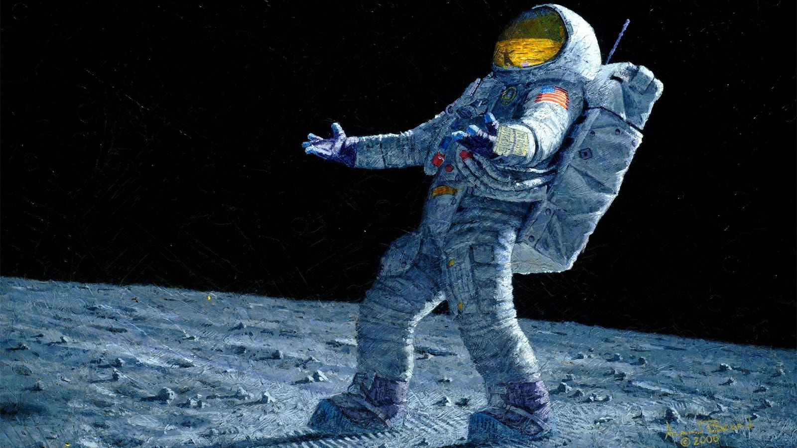 The Fourth Man To Walk On the Moon Also Paints Beautiful Space Art