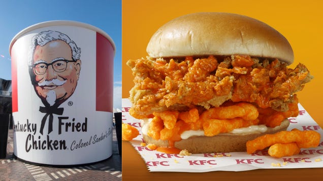 KFC testing Cheetos fried chicken sandwich in fortunate Southern states