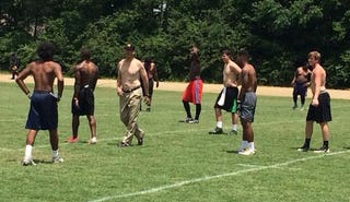Jim Harbaugh is Guest at Prattville Satellite Camp, Goes 