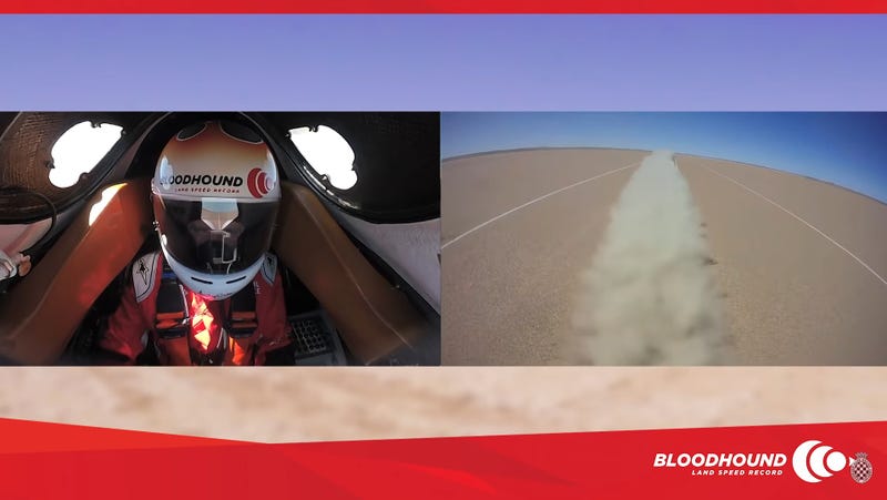 Illustration for article titled Ride Onboard The Bloodhound For A Super Chill 334 MPH Practice Run