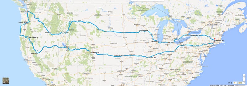 Illustration for article titled Road trip map