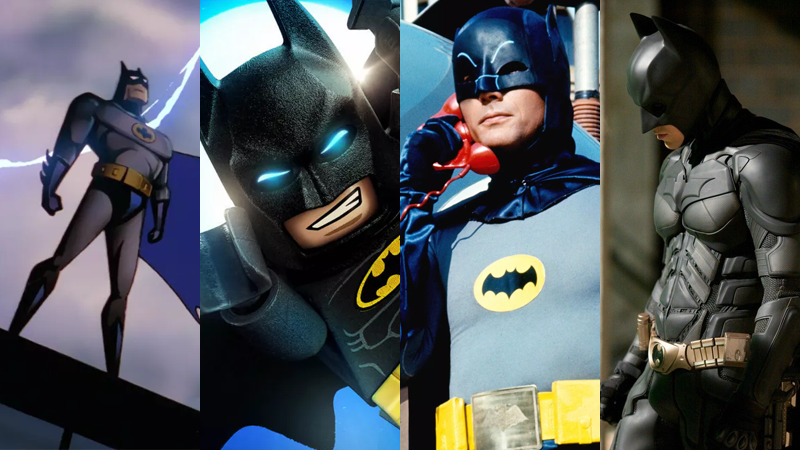 The many masks of the Dark Knight.