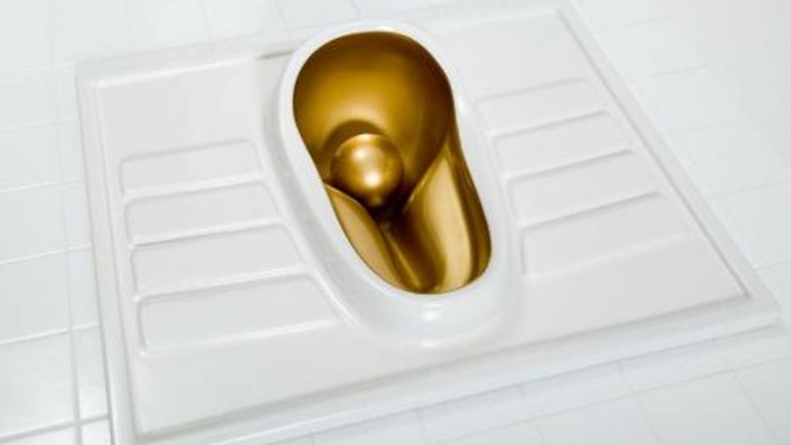 Peeandgo The Lady Urinal With A Splash Of Gold 