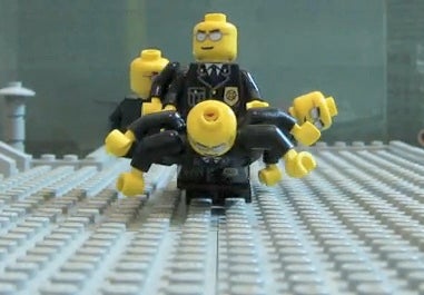 Illustration for article titled The Matrix's Bullet-Dodging Scene, Faithfully Recreated in Lego