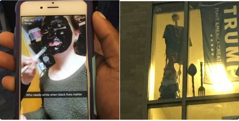 Photos of the racially charged images from the campus of Xavier University in Cincinnati that went viral Twitter