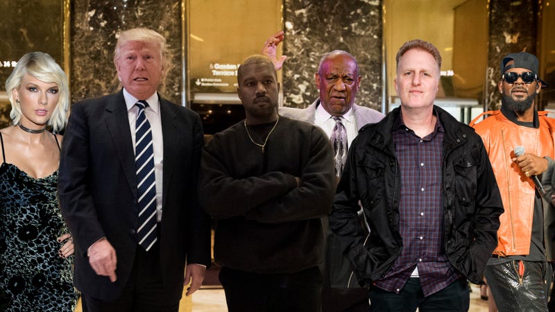 Taylor Swift, Donald Trump, Kanye West, Bill Cosby, Michael Rapaport and R. Kelly