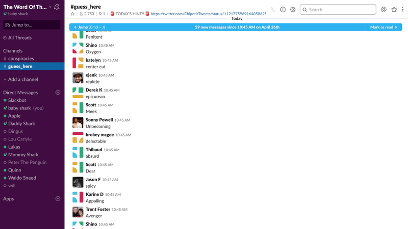 Just some good clean fun, which Slack evidently does not allow.