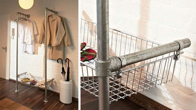 Build a Simple, Stylish, IndustrialStyle Clothing Rack with Pipes