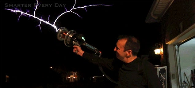 Shooting a Tesla Coil Gun Is Some Real Ghostbusters Shit