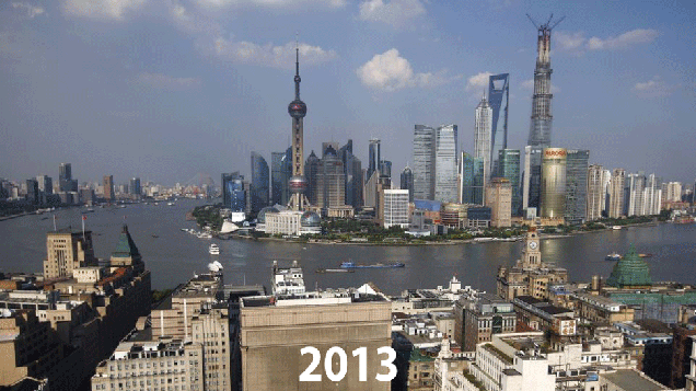 26 años de brutal transformación de Shanghái, en solo dos imágenes