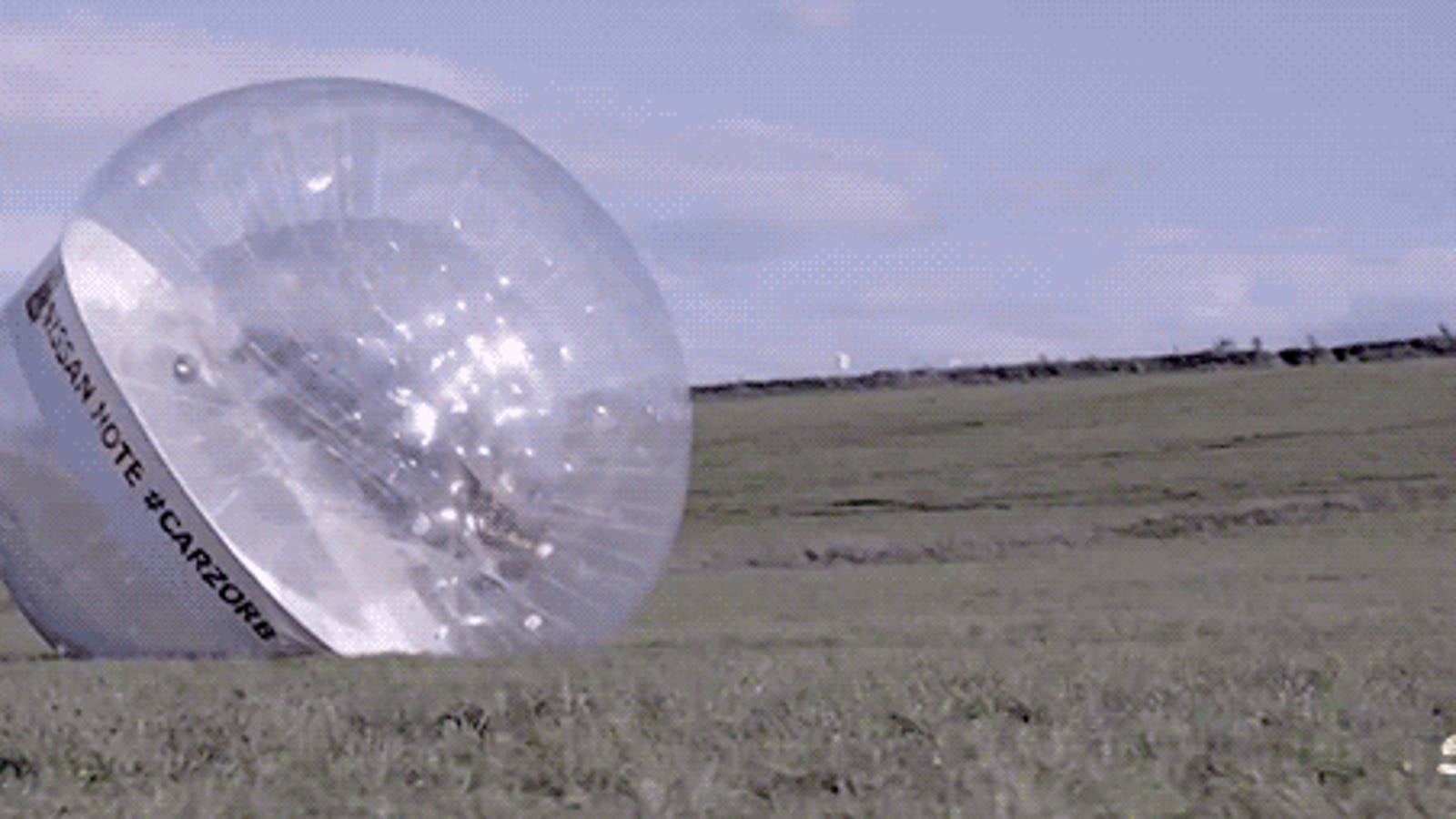 giant inflatable ball person inside