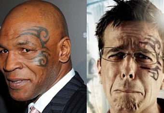 Mike Tyson's tattoo on Ed Helms in "Hangover 2" tattoo (Google)