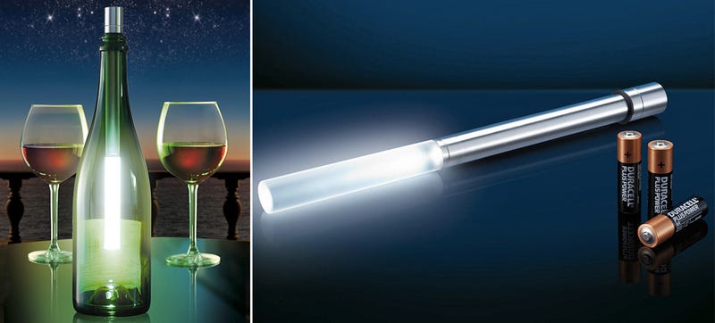 Illustration for article titled An LED Wand Turns Your Wine Bottles Into Lamps Without Flame
