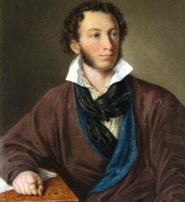 Alexander Pushkin, by V.A. Tropinin, 1827, Pushkin Museum