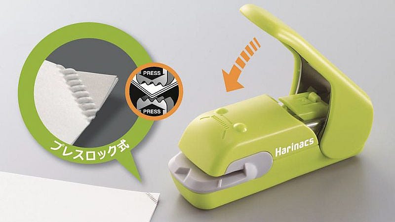 Illustration for article titled A Staple-Free Stapler That Doesn't Leave Ugly Holes Behind