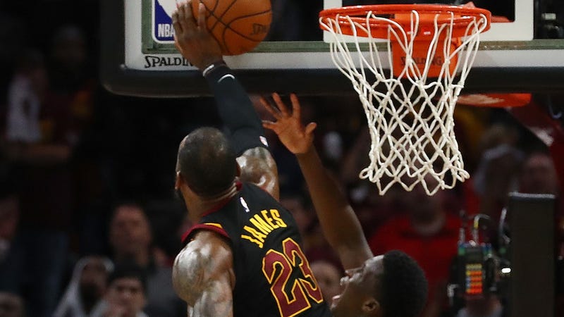 Illustration for article titled NBA Says LeBron James's Outrageous, Pivotal Block Was A Goaltend
