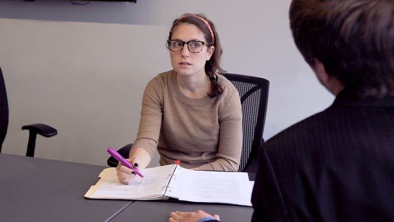Illustration for article titled Employee Slowly Realizes Boss Attempting To Have Normal Conversation With Her