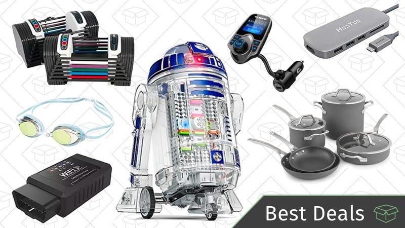 Illustration for article titled Sunday's Best Deals: Adjustable Dumbbells, Star Wars Droid Inventor Kit, USB-C Adapter, and More