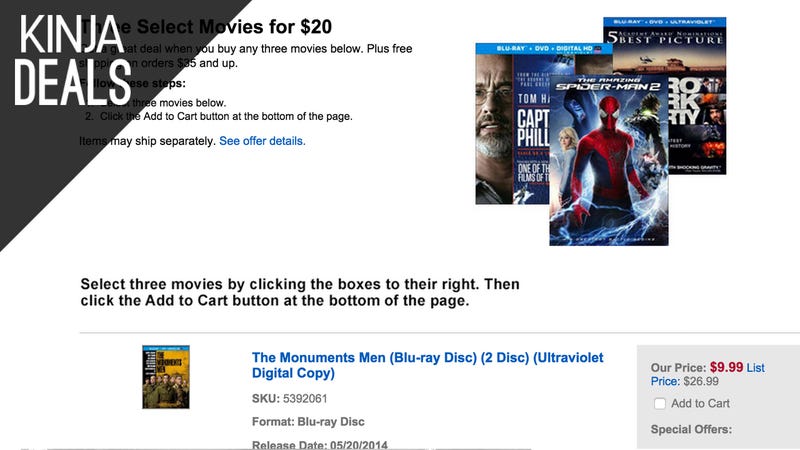 Illustration for article titled Today's Best Media Deals: 3 Blu-rays for $20, Fast & Furious, and More