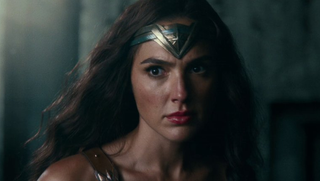 Wonder Woman, wary for battle.