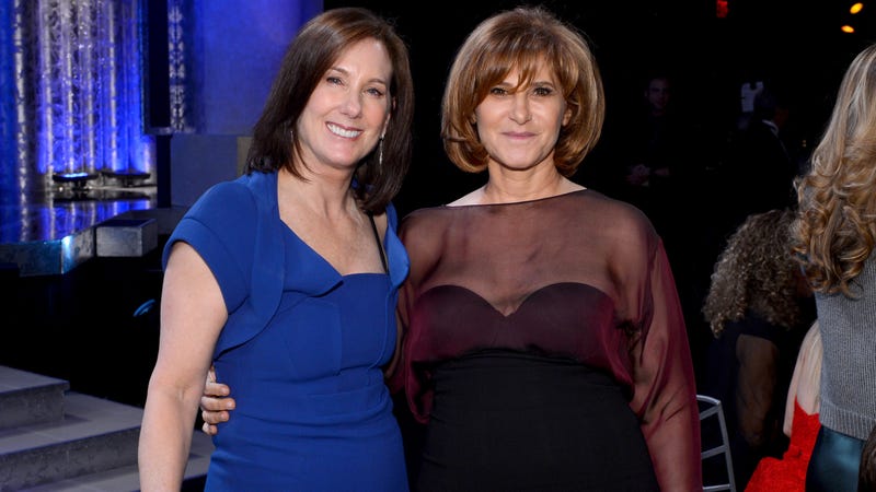 Producer Kathleen Kennedy (L) and producer/former Co-Chairman of Sony Pictures Amy Pascal in 2013.