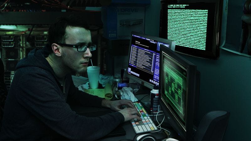 Cipher, moments before cracking into the mainframe and declaring, “I’m in.”