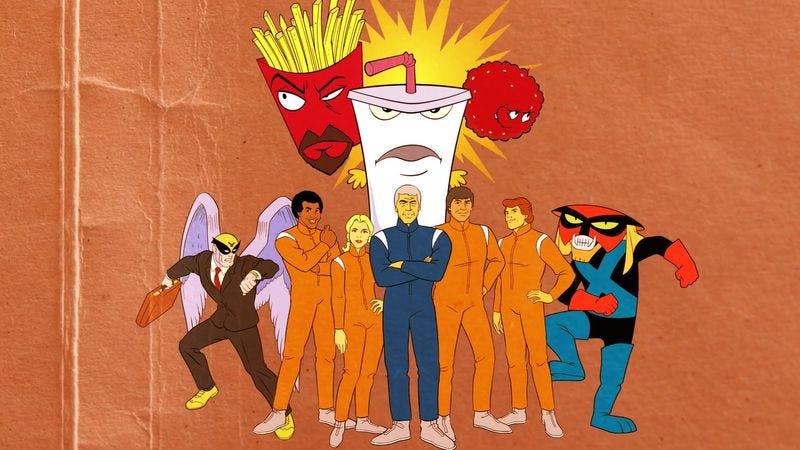 Illustration for article titled Watch this trippy thumbnail history of basic cable’s affably bizarre Adult Swim
