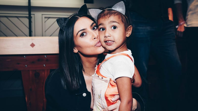 Kim and North at a Selena Gomez event, 2017. Photo via Getty Images.