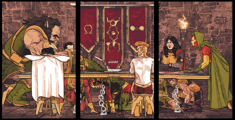The grim decor in which peace between New Genesis and Apokolips will be decided in Mister Miracle #9.