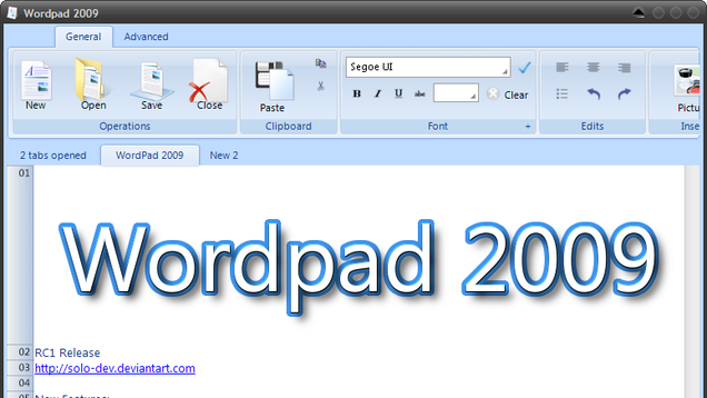 microsoft wordpad 2007