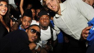 Nowitzki parties with Lil Wayne in Miami. (the YBF)