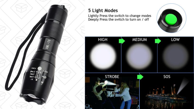 PeleusTech Cree LED Flashlight, $6 with code UGEM3QJM