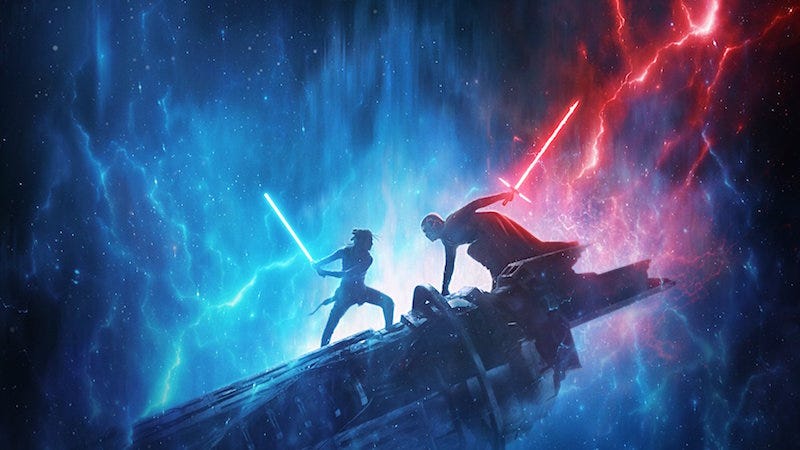 El nuevo adelanto de Star Wars: The Rise of Skywalker muestra a Rey con una espada láser doble roja.