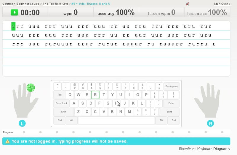 beginning typing lesson 2