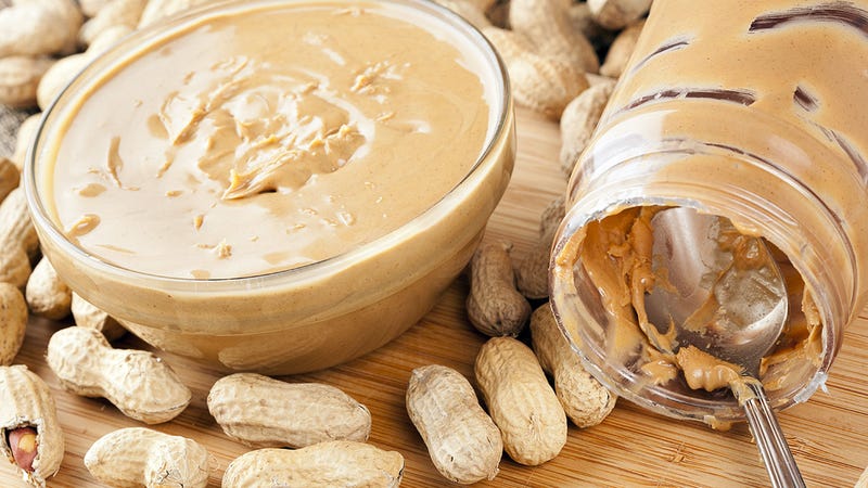 Image of almond butter and peanut butter used for work sandwiches.