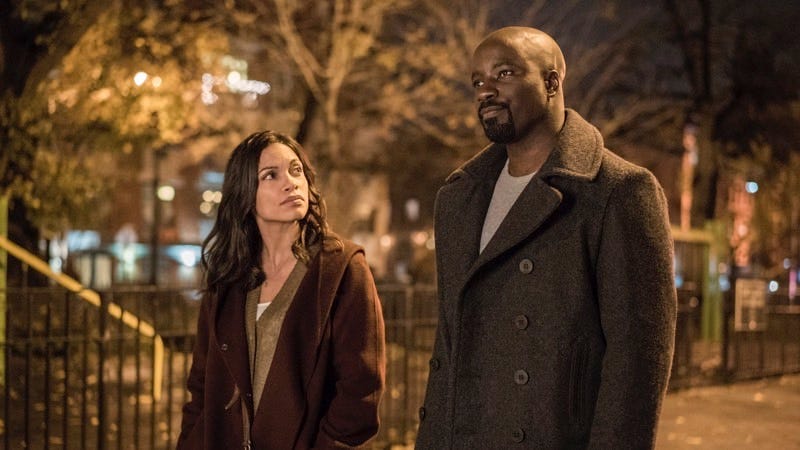 Rosario Dawson and Mike Colter in Luke Cage. Image: Netflix