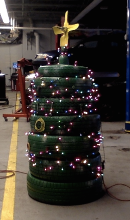 Illustration for article titled π made of tires, via my Auto class.Β