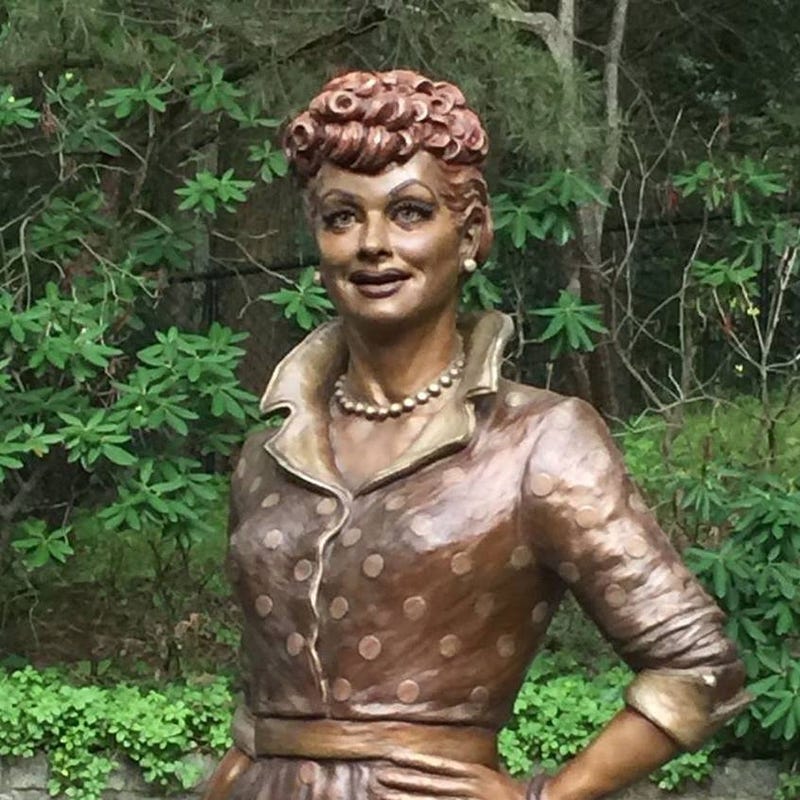 On the right, | Lucille ball, Statue, Lucille