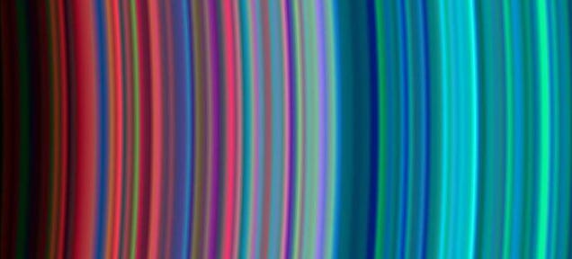 Saturn's Rings as a Cosmic Rainbow