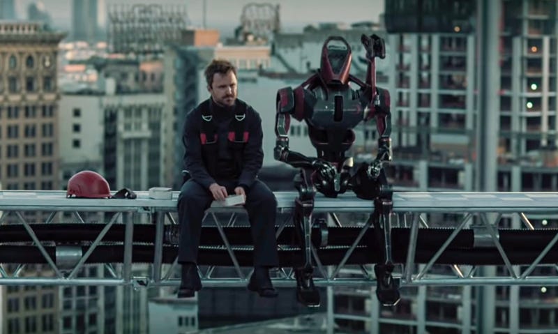 Aaron Paul and a new friend in the teaser for Westworld Season 3.