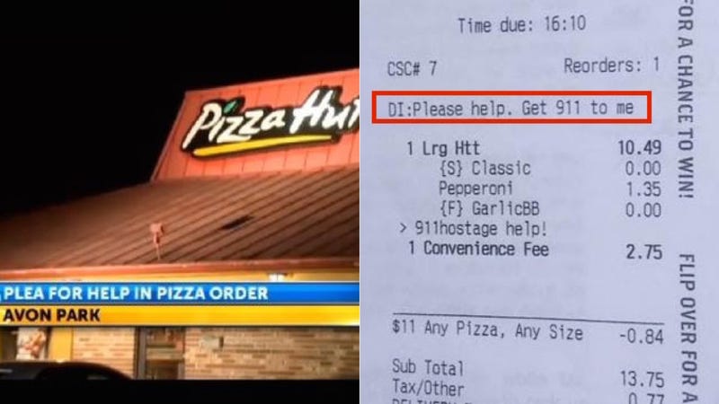 Illustration for article titled 'Get 911 to Me': Woman Held Hostage Uses Pizza Hut App to Summon Help