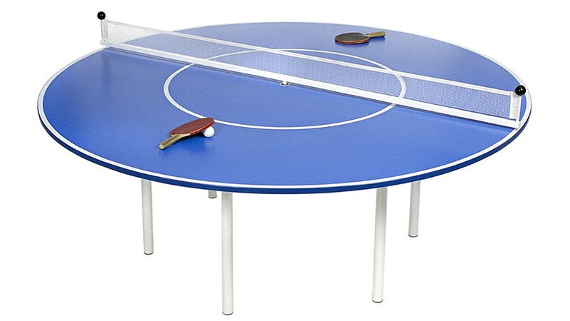 A Round Ping Pong Table With Spinning Net Makes College Even Harder