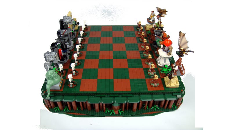 Illustration for article titled You've Got to Be Crafty to Take Down the Empire With this LEGO Star Wars Chess Set