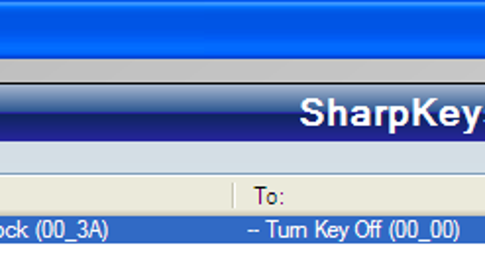sharpkeys how to set lower case