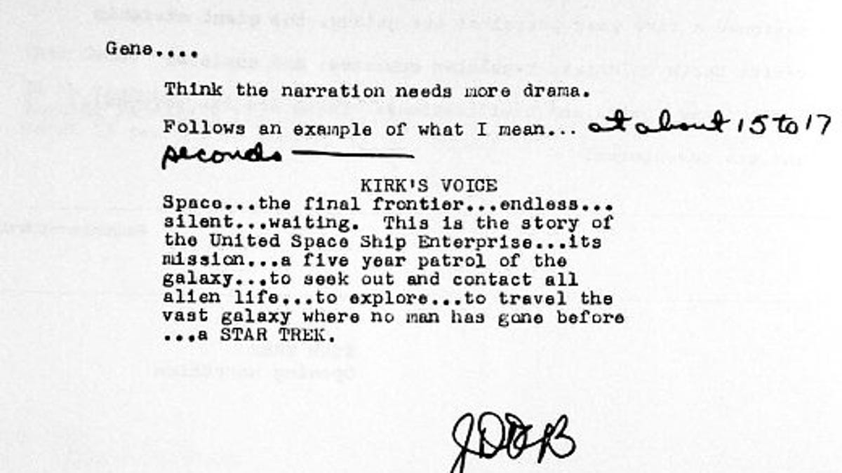 Read The First Drafts Of The Star Trek Opening Monologue