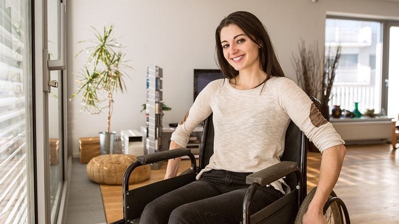 An inspiring woman in a wheelchair.