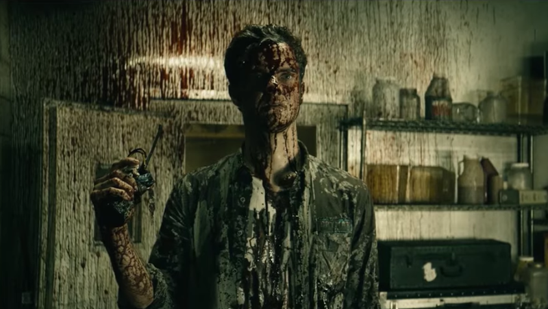 Jack Quaid as Hughie in a bloody scene from The Boys.