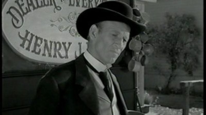 Illustration for article titled The Twilight Zone: “Mr. Denton On Doomsday”/“The Sixteen-Millimeter Shrine”